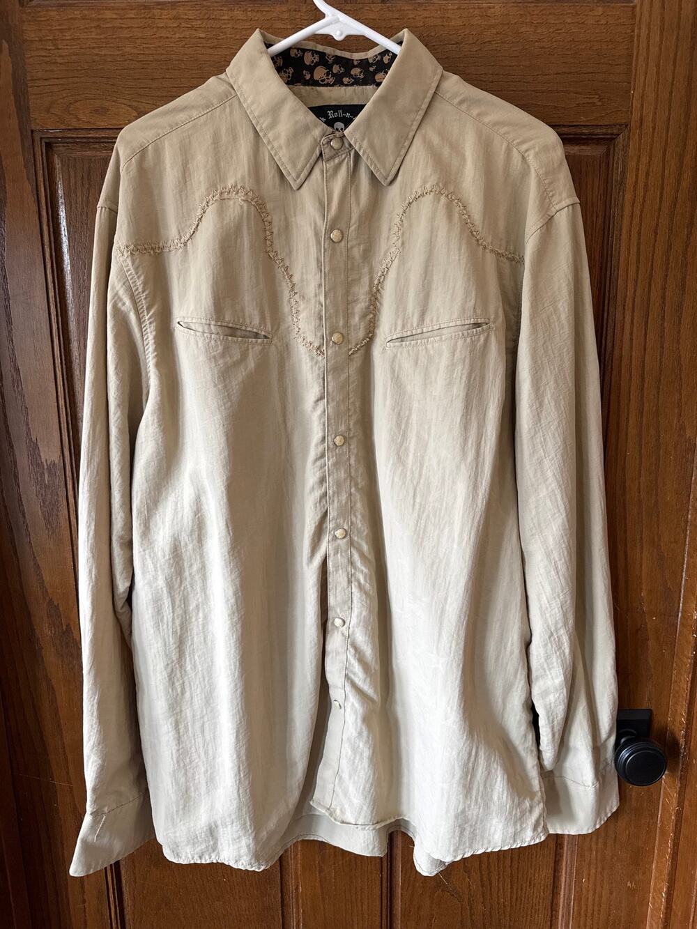 Rock Roll-n-Soul Pearl Snap Western Skull Long Sleeve Shirt